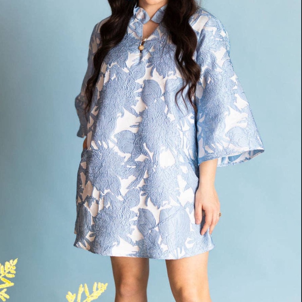 Blue Floral Tunic Dress